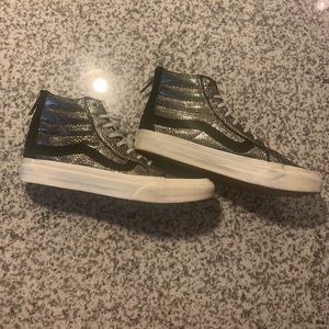 Gold and Black High Top Vans